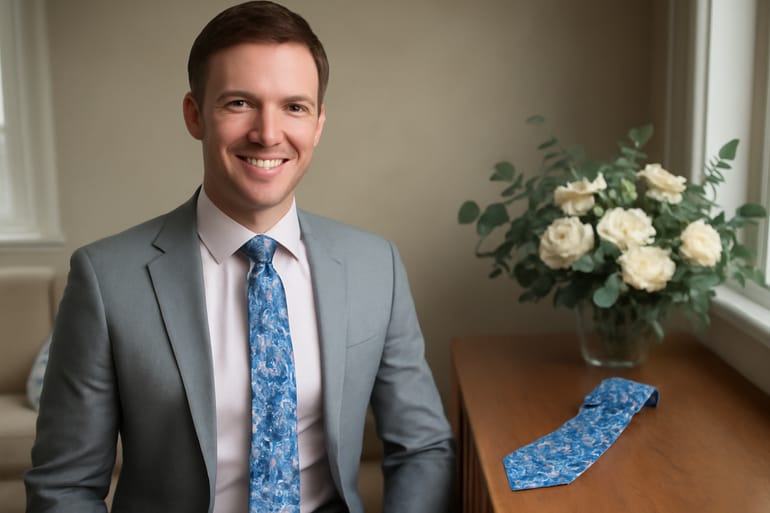 Cotton Blue Floral Neckties: Styling & Color Guide