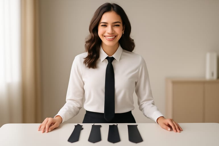 Black necktie width tips for different necklines