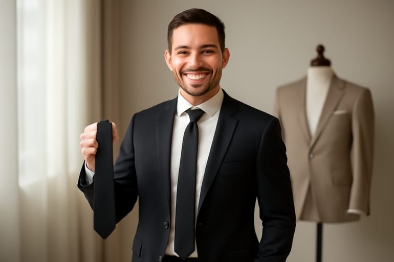 How to style a solid black necktie with white shirts