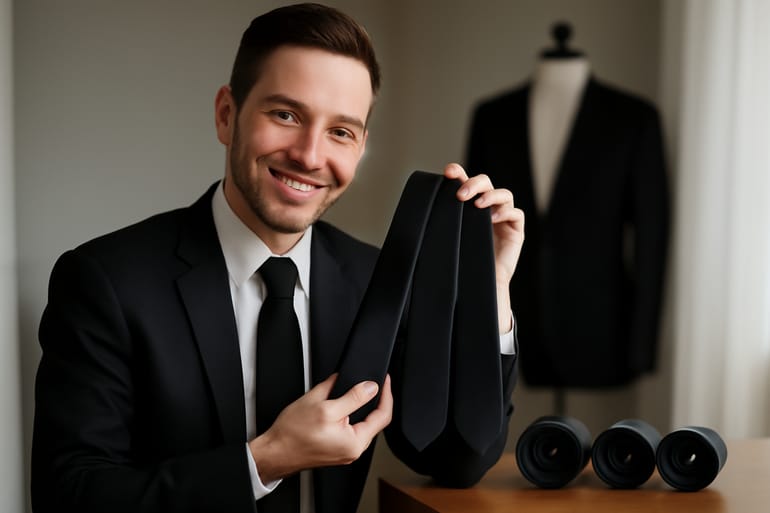 Best Fabrics for Solid Black Neckties (Silk Guide)