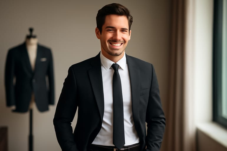 How to Style a Solid Black Necktie with White Shirts