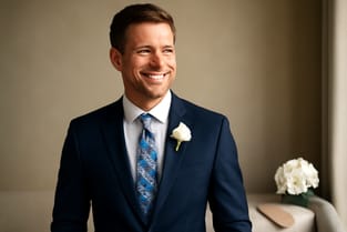 Groom’s Guide to Wearing a Blue Floral Necktie