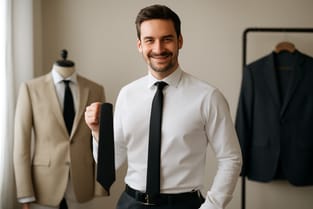 How to Style a Solid Black Necktie with White Shirts