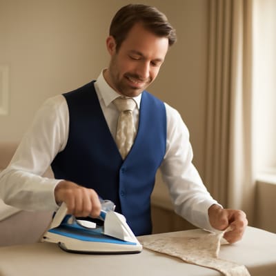 How do you remove creases from a cravat without flattening the fabric?