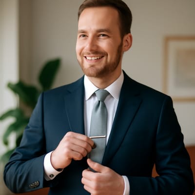 How do you match tie clips and cufflinks to lapel style?