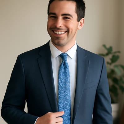 Why is silk the go-to fabric for blue floral ties?