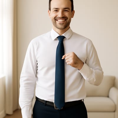 How long should a classic necktie be on you?