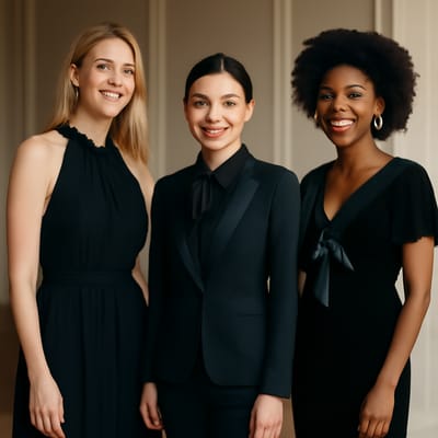 Choosing women’s black tie neckwear by occasion: gala, wedding, or formal dinner?