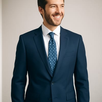 What shirt and suit pairings make a blue floral tie look intentional?