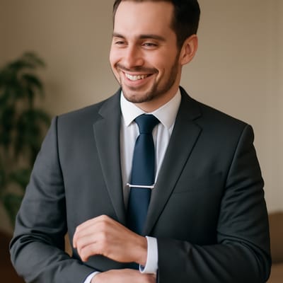 Notch lapel: what tie clip and cufflink styles look right?