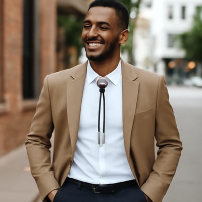 How did bolo ties move from Western wear to modern street and formal looks?