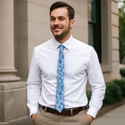 Why choose cotton for a blue floral necktie?