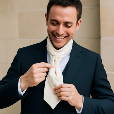 Step-by-step: the classic cravat tie (with a pin)