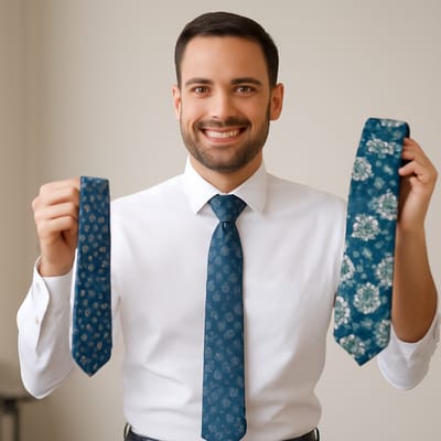 When does a small floral tie look better than a large floral tie?