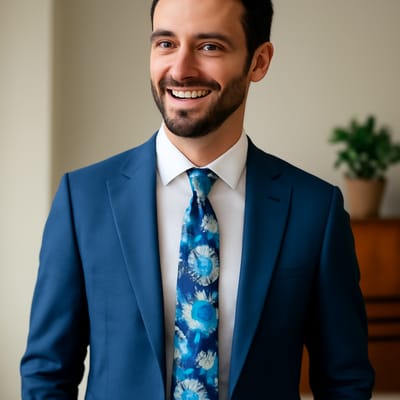 When does a large floral tie look stylish (not overwhelming)?