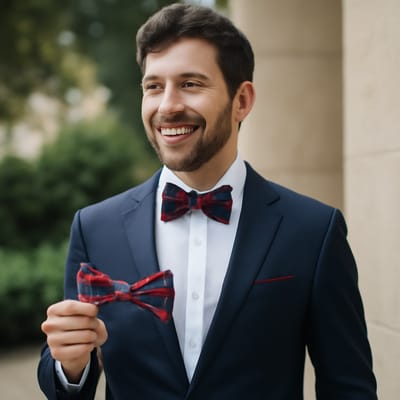 How do you style a tartan bow tie with shirts and suits?
