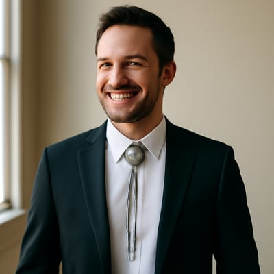 How should a bolo tie fit with a dress shirt and jacket?