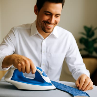 How do you keep a tie crisp after cleaning (no wrinkles, no shine)?