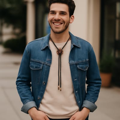 Casual outfit ideas: what goes best with a leather bolo tie?