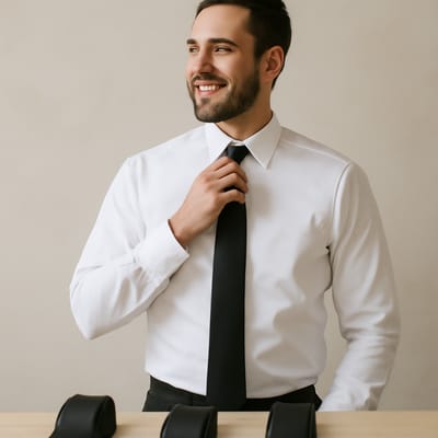 Silk, microfiber, or knit: what tie fabric looks best on white?