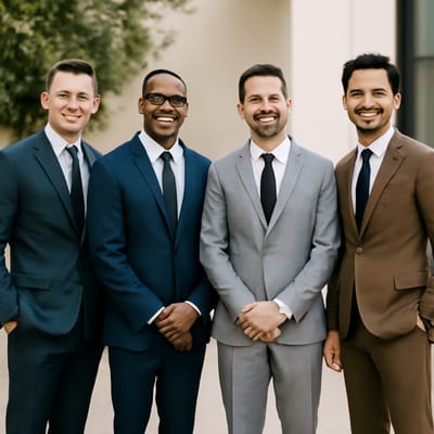Which suit colors pair best with a solid black necktie and white shirt?