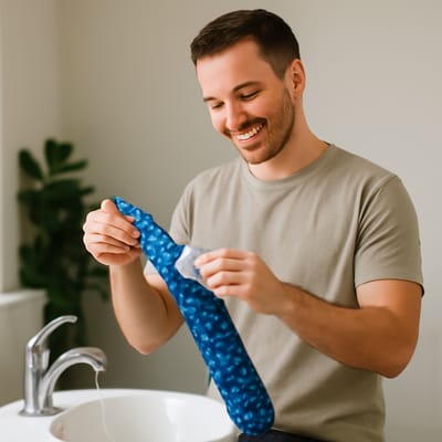 How do you clean a blue floral necktie without ruining it?