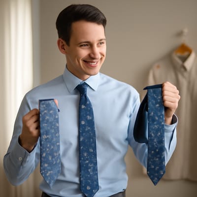 Does fabric and texture change how a blue floral tie pairs with shirts?