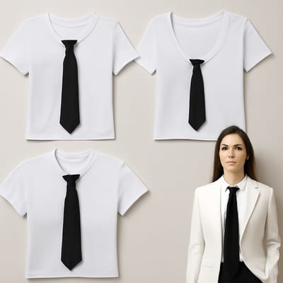 Which black necktie width works best with common necklines?