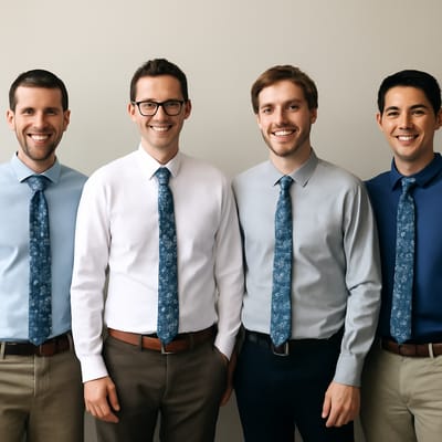 Which shirt colors work best with blue floral neckties?