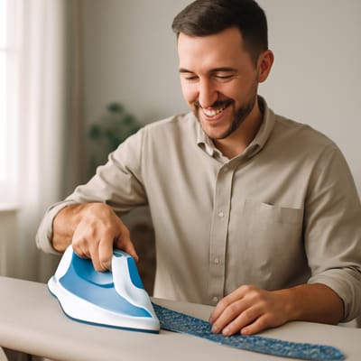 How do you remove wrinkles from a floral tie without damaging it?