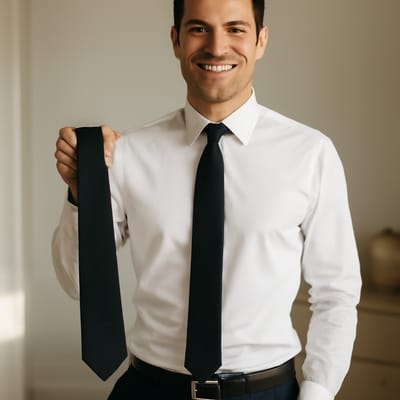 Solid black neckwear: which fabrics and textures look best?