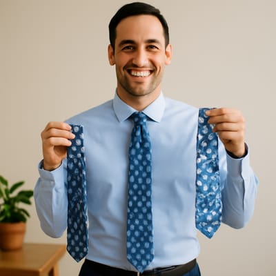 Small or large floral necktie: which looks more “right” on you?