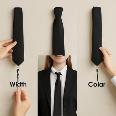 How do width, fabric, and colour affect how a tie looks?