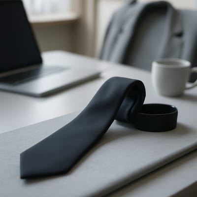 Why do matte black neckties work so well for office outfits?