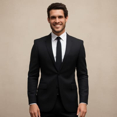 How wide should your solid black necktie be for a modern look?